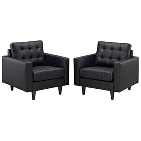 2 Modway Furniture Empress Black Armchairs