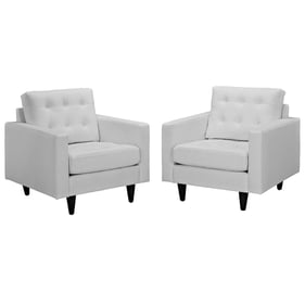 2 Modway Furniture Empress White Armchairs