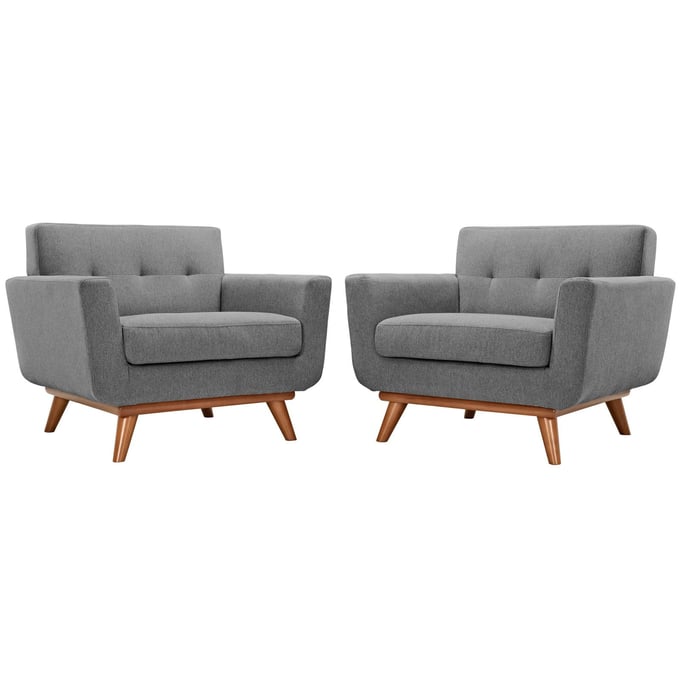 2 Modway Furniture Engage Gray Armchairs EEI-1284-GRY