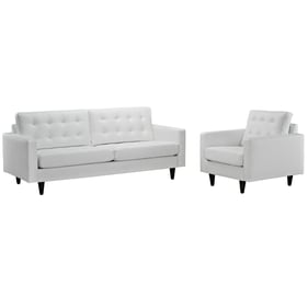 Modway Furniture Empress White Sofa and Armchair Set