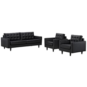 Modway Furniture Empress Black Sofa and Armchairs Set