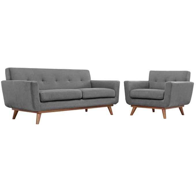 Modway Furniture Engage Gray Armchair and Loveseat Set EEI-1346-GRY