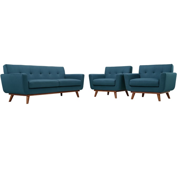 Modway Furniture Engage Azure Armchairs and Loveseat Set EEI-1347-AZU