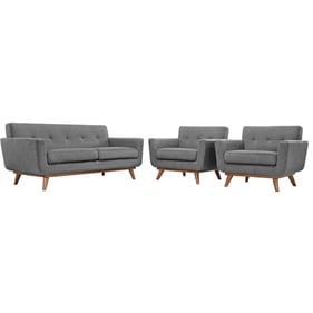 Modway Furniture Engage Gray Armchairs and Loveseat Set