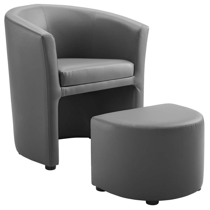 Modway Furniture Divulge Gray Armchair and Ottoman EEI-1407-GRY