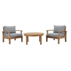 Modway Furniture Marina Gray 3pc Outdoor Patio Teak Set