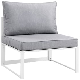 Modway Furniture Fortuna White Gray Armless Outdoor Chair