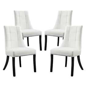 4 Modway Furniture Noblesse White Vinyl Dining Chairs