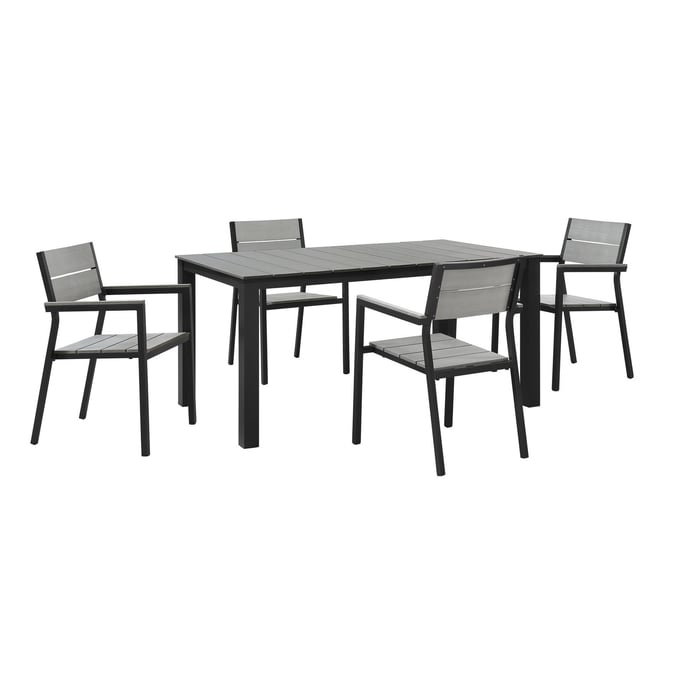 Modway Furniture Maine Brown Gray 5pc Outdoor Dining Set EEI-1747-BRN-GRY-SET