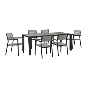 Modway Furniture Maine Brown Gray 7pc Outdoor Patio Dining Set