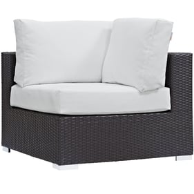 Modway Furniture Convene Espresso White Outdoor Patio Corner Chair