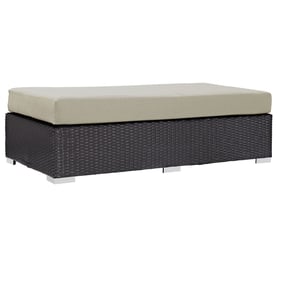 Modway Furniture Convene Espresso Beige Outdoor Patio Rectangle Ottoman