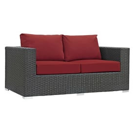 Modway Furniture Sojourn Red Outdoor Sunbrella Loveseat