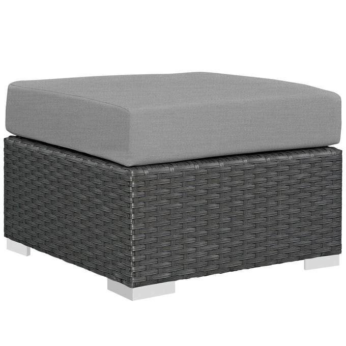 Modway Furniture Sojourn Gray Outdoor Patio Sunbrella Ottoman EEI-1855-CHC-GRY