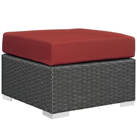 Modway Furniture Sojourn Red Outdoor Patio Sunbrella Ottoman