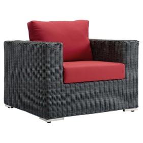 Modway Furniture Summon Red Outdoor Patio Sunbrella Armchair