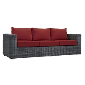 Modway Furniture Summon Red Outdoor Sunbrella Sofa