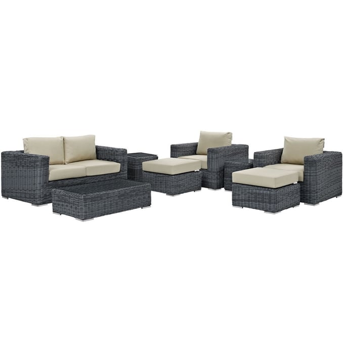 Modway Furniture Summon 8pc Outdoor Patio Sofa Sets EEI-1894-OS-SS-VAR