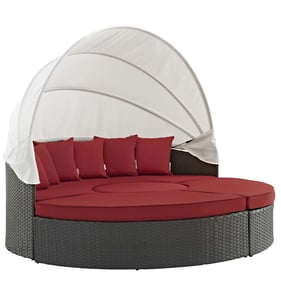 Modway Furniture Sojourn Red Outdoor Canopy Sunbrella Daybed