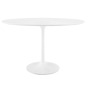 Modway Furniture Lippa White 48 Inch Oval Wood Top Dining Table