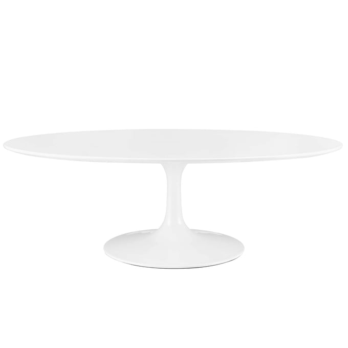 Modway Furniture Lippa White 48 Inch Oval Wood Top Coffee Table EEI-2018-WHI