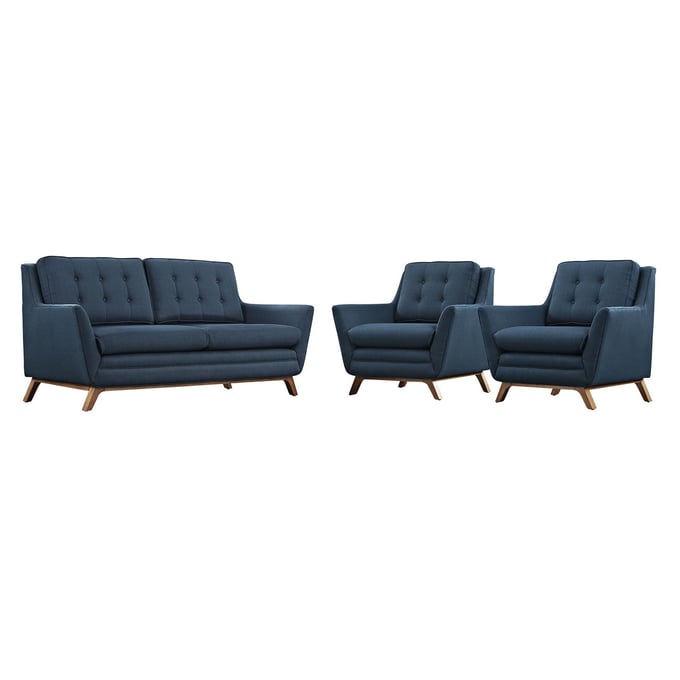 Modway Furniture Beguile Azure 3pc Living Room Set with Loveseat EEI-2141-AZU-SET