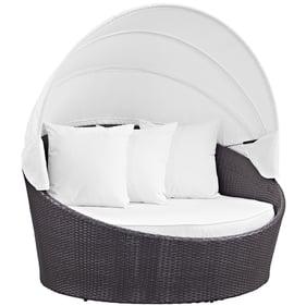 Modway Furniture Convene Espresso White Canopy Outdoor Patio Daybed