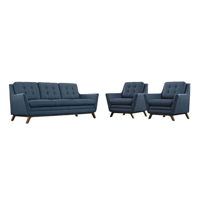 Modway Furniture Beguile Azure 3pc Living Room Set with Sofa EEI-2184-AZU-SET