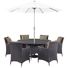 Modway Furniture Convene Espresso Mocha 8pc Outdoor Patio Dining Set