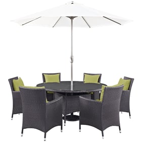 Modway Furniture Convene Espresso Peridot 8pc Outdoor Patio Dining Set