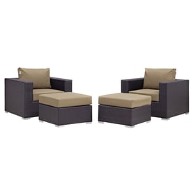 Modway Furniture Convene Espresso Mocha 4pc Outdoor Patio Chair and Ottoman