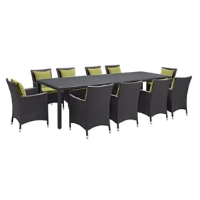 Modway Furniture Convene Espresso Peridot 11pc Outdoor Patio Dining Set