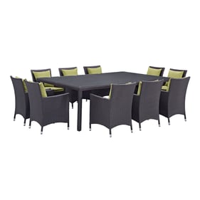 Modway Furniture Convene Peridot 11pc Outdoor Patio Dining Set