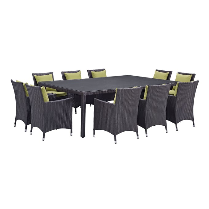 Modway Furniture Convene Peridot 11pc Outdoor Patio Dining Set EEI-2240-EXP-PER-SET