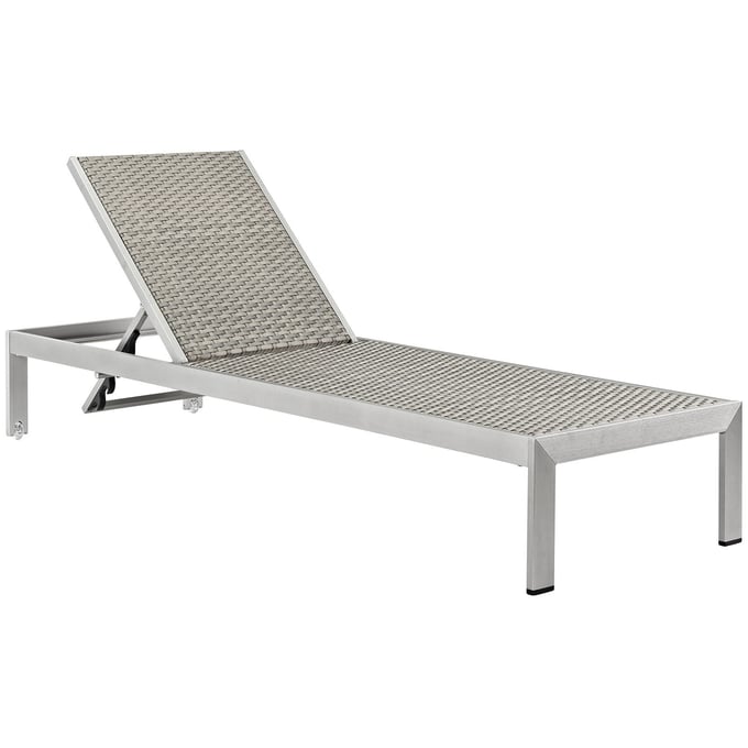 Modway Furniture Shore Silver Gray Outdoor Patio Chaise EEI-2250-SLV-GRY