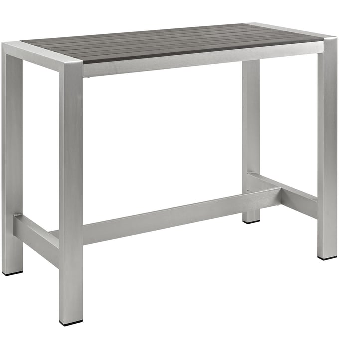 Modway Furniture Shore Outdoor Bar Table EEI-2253-SLV-GRY