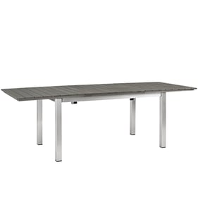 Modway Furniture Shore Silver Gray Outdoor Dining Table