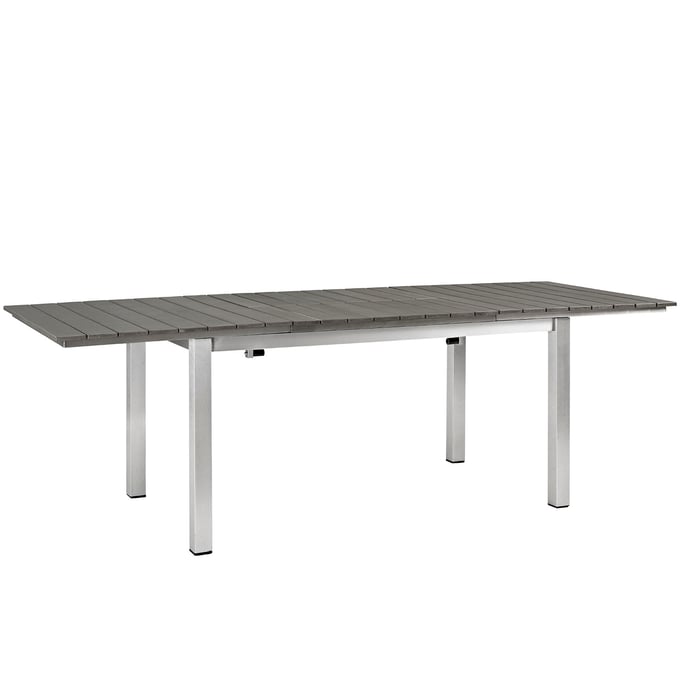 Modway Furniture Shore Silver Gray Outdoor Dining Table EEI-2257-SLV-GRY