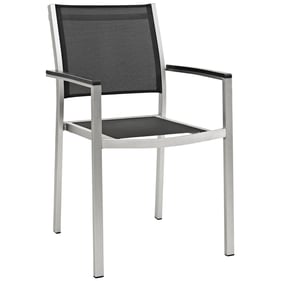 Modway Furniture Shore Silver Black Outdoor Patio Dining Chair