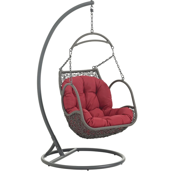 Modway Furniture Arbor Red Outdoor Patio Swing Chair EEI-2279-RED-SET