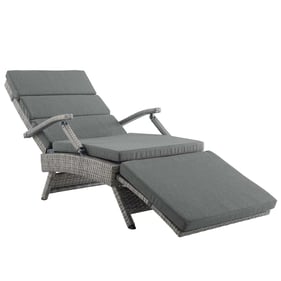 Modway Furniture Envisage Light Gray Charcoal Outdoor Patio Lounge Chaise