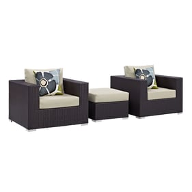 Modway Furniture Convene Beige 3pc Outdoor Patio Sofa Set