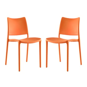 2 Modway Furniture Hipster Orange Dining Side Chairs