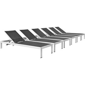 6 Modway Furniture Shore Silver Black Outdoor Chaises