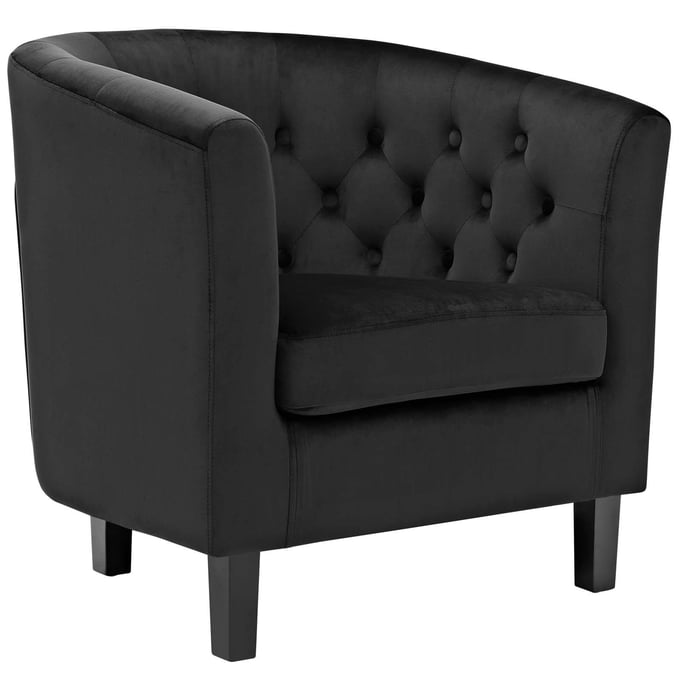 Modway Furniture Prospect Black Velvet Armchair EEI-2613-BLK