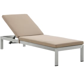 Modway Furniture Shore Silver Mocha Outdoor Chaise with Cushion