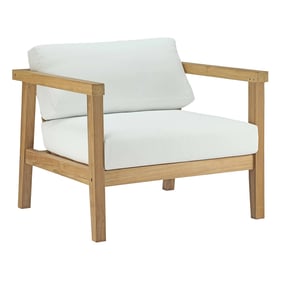 Modway Furniture Bayport White Outdoor Patio Teak Armchair