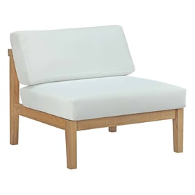 Modway Furniture Bayport White Outdoor Patio Teak Armless Chair