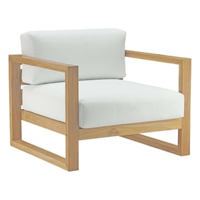 Modway Furniture Upland White Outdoor Patio Teak Armchair