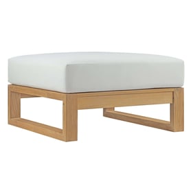 Modway Furniture Upland White Outdoor Patio Teak Ottoman